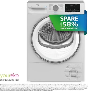 Конденсаторний осушувач Beko DCU 8230 N 10 до 9 кг на 15 програм FlexySense електронне вимірювання вологості блокування від дітей