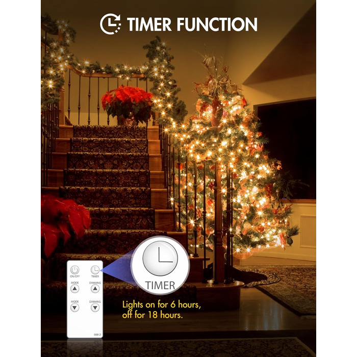 Казкові ліхтарі на відкритому повітрі з вилкою, 50M 500 світлодіодних казкових ліхтарів у приміщенні з пультом дистанційного керув