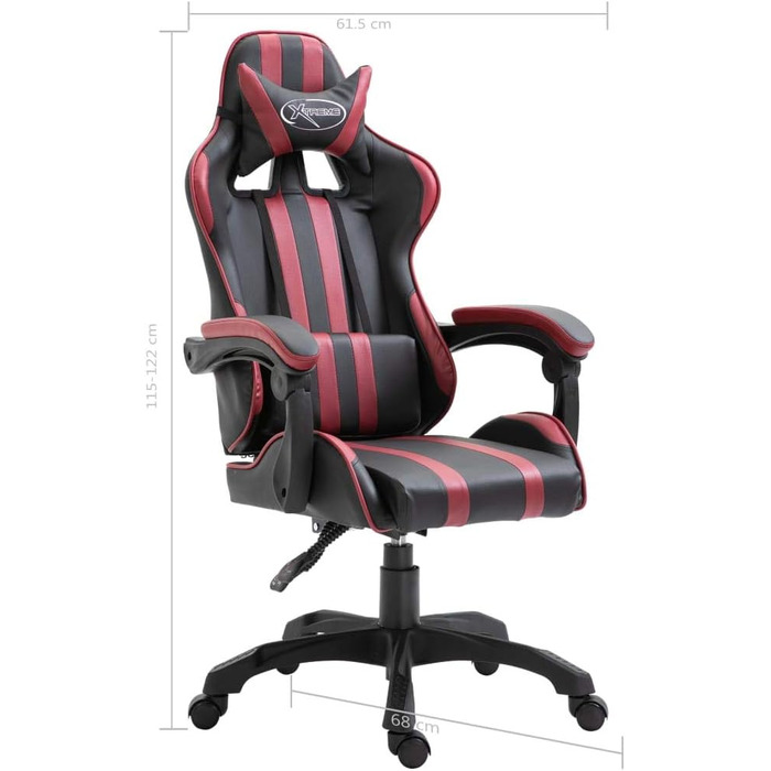 Ігрове крісло, офісне крісло, ігрове крісло, обертове крісло, робоче крісло, бордова штучна шкіра