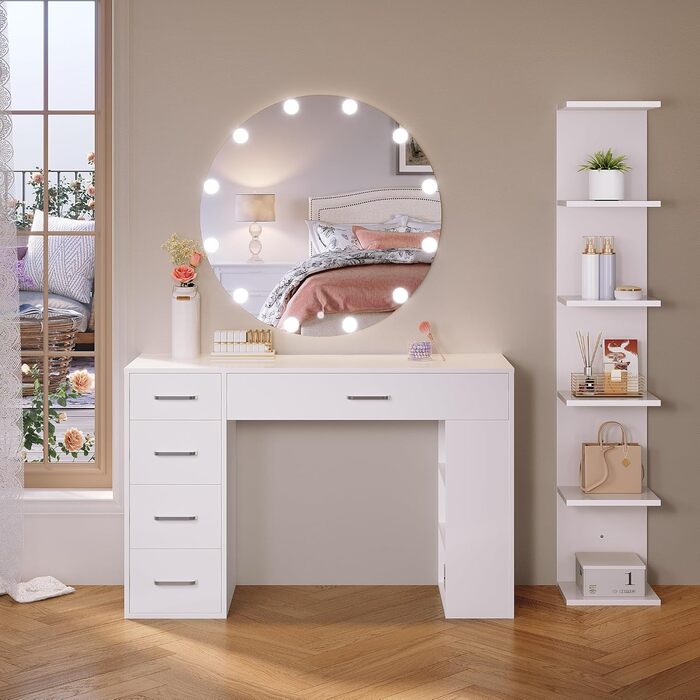 Книжкові полиці SONNI, настінна полиця, 6 полиць, які можна використовувати як настінну або окремостоячу полицю, полиця для книг, журналів, декору, окремостояча полиця в індустріальному стилі для вітальні, кухні, домашнього офісу, біла, 30x24,8x160 см. Бі