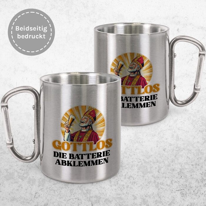 Стаканчик для пиття з нержавіючої сталі з карабіном Ідея подарунка 330 мл Стаканчик Келихи для кемпінгу Срібний класичний