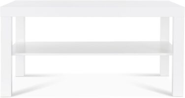 Журнальний столик, столик до дивана, приставний столик 90x55x45 см - з полицею - білий 90x55x45 см Білий
