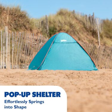 Пляжний намет Yello Pop-Up На 3-4 особи із захистом від ультрафіолету UPF 50 Преміальний пляжний сонцезахисний намет Легке встановлення Пляжний кемпінг для пікніка Синій