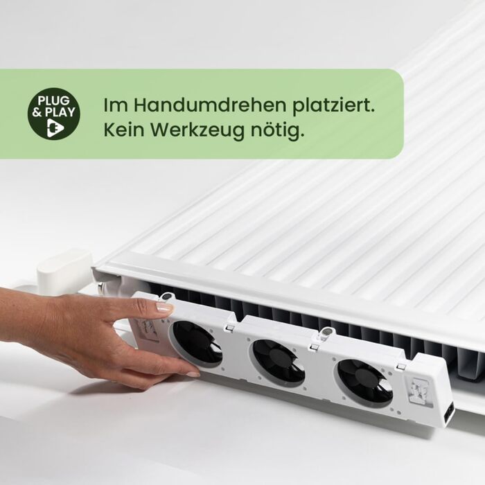 Вентилятор радіатора SpeedComfort з датчиком керування - Комплект Duo (2x) - Економія енергії до 22 - Підходить для теплових насосів - Кілька швидкостей - Тиха робота