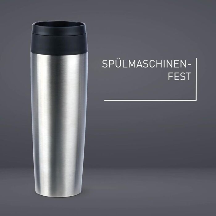 Дорожня кружка Класична ізольована кружка 0,5 літра, нова зручна кришка, що закручується, нержавіюча сталь, зберігає напої гарячими 6 годин і холодними 12 годин, 100 герметична, можна мити в посудомийній машині, отвір для пиття на 360, нержавіюча сталь, 2