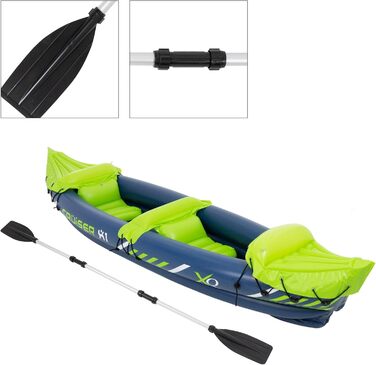 Надувний човен ECD Germany Cruiser 2.0 / Cruiser 3.0 / Надувний каяк Cruiser X1, для 2 осіб, весловий човен, рибальський човен, човен для відпочинку, надувний човен, повітряний каяк, каное, різні моделі каяків - Cruiser X1