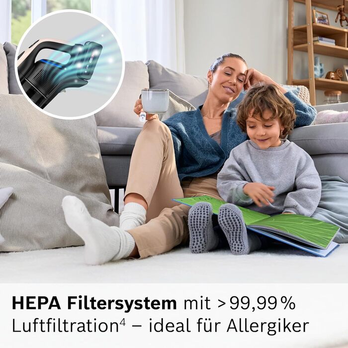 Акумуляторний пилосос Bosch Unlimited 10 BKS1041RHF, бездротовий, технологія MicroCleanTM, TFT-дисплей, стиснення пилу, система фі