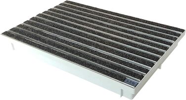 Килимок для дверей ACO 600x400 мм, ребристий, антрацитовий, з піддоном Vario Light, скребком для взуття, килимок для дверей