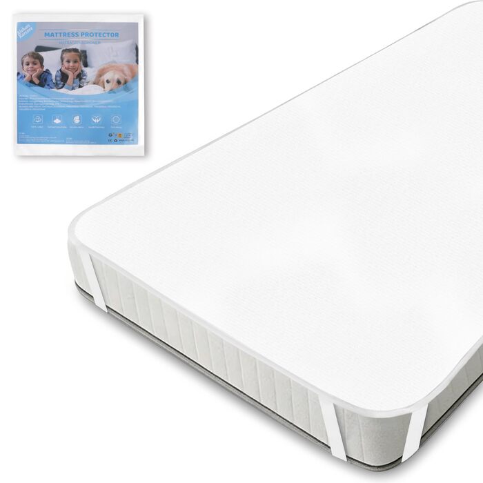 Наматрацник 140x200 см Molton - Виготовлений зі 100 бавовни, дихаючий, зручний наматрацник, біла бавовна 140x200 см