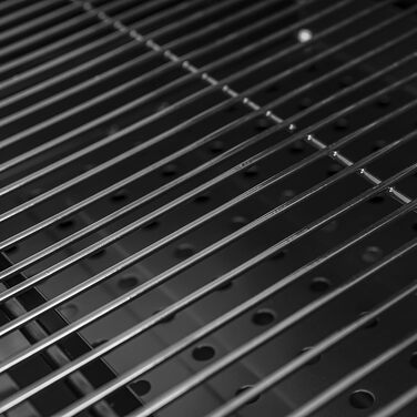 Сталевий вугільний гриль з міцними колесами, подвійним грилем, термометром та регулюванням висоти решітки, вугільний гриль з бічними поличками