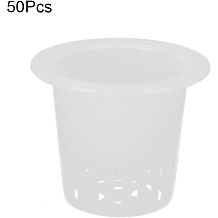 Сітчастий горщик для гідропоніки Tomotato, сітчастий горщик для рослин для гідропоніки, 50 упаковок, пластиковий сітчастий горщик для гідропоніки для гідропоніки рослинних орхідей (білий)