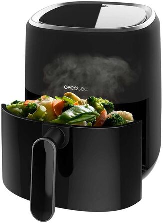Фритюрниця без олії, 3,5 л Cecofry Fantastik 3500. 1200 Вт, Цифровий, Сенсорний, Технологія PerfectCook, сучасний та компактний дизайн, 9 режимів, 80-200C, 0-60 хвилин Чорний 3.5л