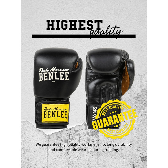 Шкіряні боксерські рукавички BENLEE Evans 12 oz чорні