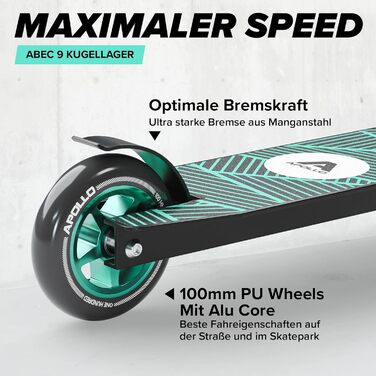 Самокат Apollo Stunt Scooter - Genius Pro Міцний дитячий самокат з шарикопідшипниками ABEC 9 Трюковий самокат, самокат-кік, міцний