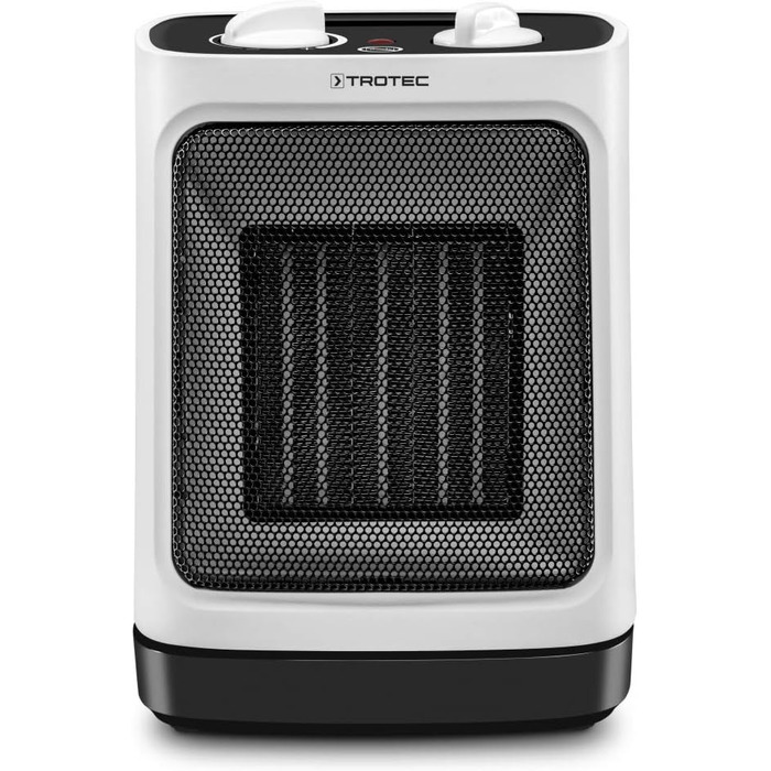 Керамічний вентилятор-обігрівач TROTEC TFC 17 E Теплова потужність 1200 Вт / 2000 Вт Електричний обігрівач з термостатом, розмір приміщення від 24 м до 60 м, функція коливання 60 1200 Вт / 2000 Вт - функція коливання
