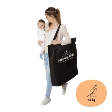 Дитяче ліжечко для немовлят - Встановлення за 2 секунди - Надзвичайно легке та компактне - 2 рівні для немовлят та малюків - Високоякісний матрац - Білий пісок