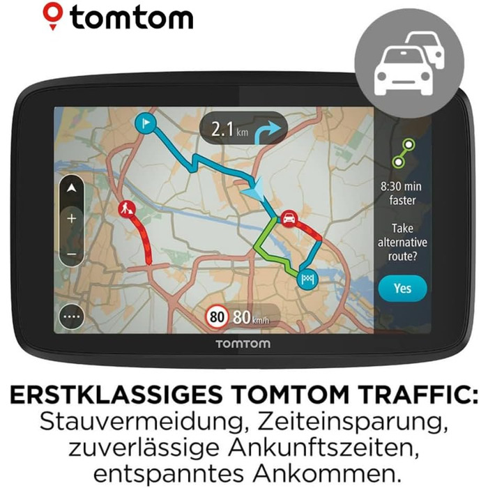 Навігаційний пристрій TomTom GO Essential з 5-дюймовим екраном, уникнення заторів завдяки TomTom Traffic, оновлення карт для Європи, оновлення через Wi-Fi (відновлений) 5-дюймовий відновлений