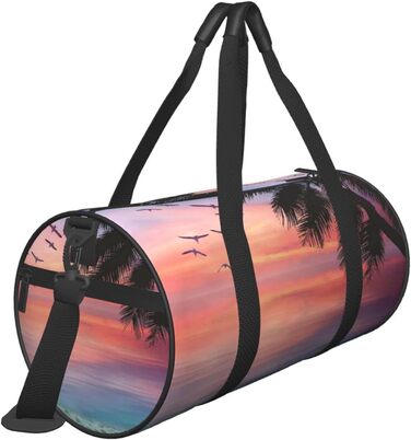 Дорожня сумка-циліндр Кокосова пальма, спортивна сумка для чоловіків та жінок, пляжна сумка, сумка-мішок