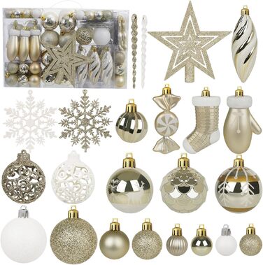Набір різдвяних прикрас із 135 предметів для ялинки Miaikoe