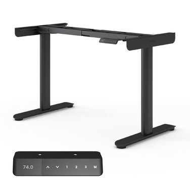 Каркас столу з регулюванням висоти, каркас столу з електричним регулюванням висоти, сертифікований TV, стіл з регулюванням висоти та подвійною моторною системою, 7-річна гарантія, чорний