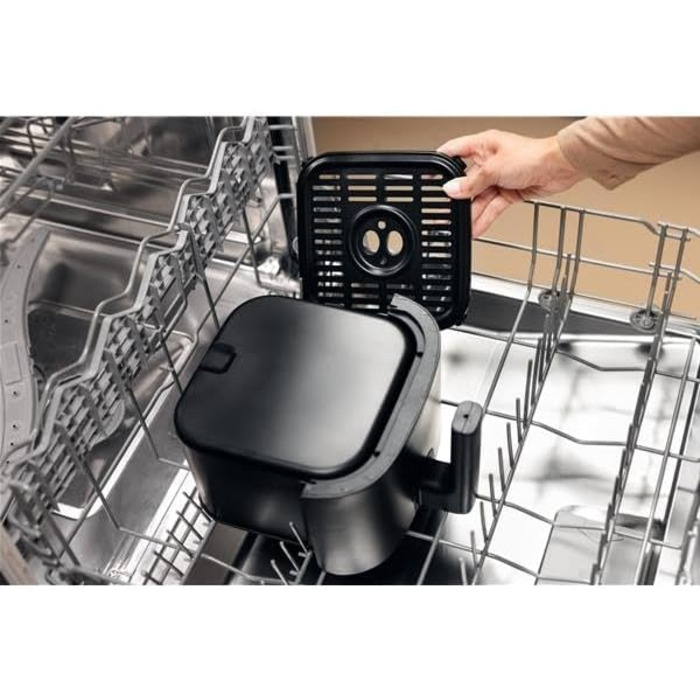 Аерофритюрниця Severin FryLight FR 2461, 4л, 1300Вт, чорна фритюрниця без олії з сенсорним дисплеєм, 8 автоматичними програмами та функцією підігріву