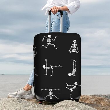 Чохол для валізи з принтом Череп, захисний, для розмірів 45.7-81.3 см, компактний, чорний