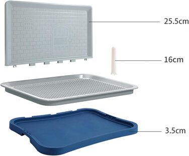 Туалет для цуценят, сітчастий туалет та килимок для дресирування зі стійками для собак-псів, виготовлені з міцного поліпропілену для дресирування, чорного кольору