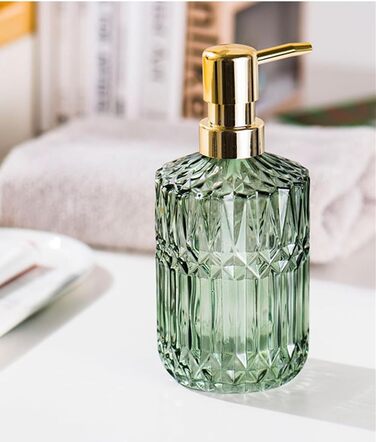 Дозатор для мила зі скла з рожевим золотом, пляшки для шампуню для наповнення, дозатор для мила скляний з насосом, дозатор зі скла
