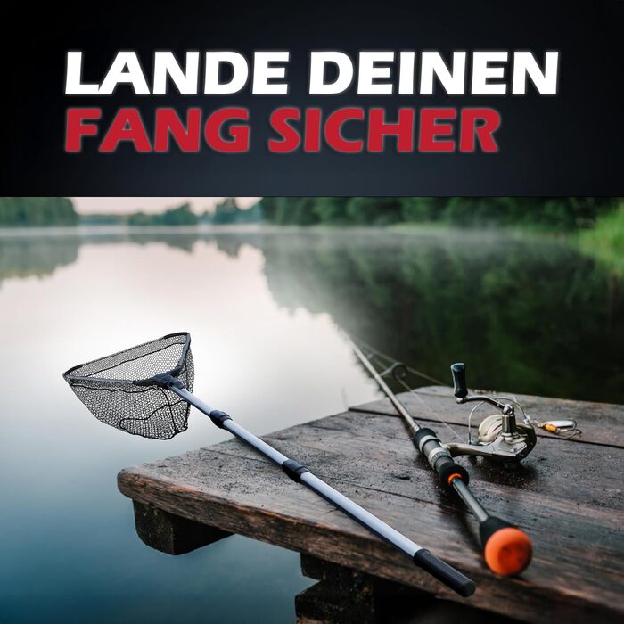 Гумова рибальська сітка 1,6 м/2,1 м Складана Міцний універсальний підсак Телескопічна Гумова рибальська сітка Безпечна для риби 2,1 м з чохлом