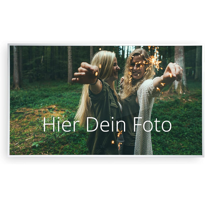 НАСТІННА КАНІКУЛА - Ваше зображення на акрилі - Comfort Edition XXL - 100x60 см акрилове скло з друком вашого власного фото - високоякісна біла алюмінієва рама, включаючи настінне кріплення - друк Ultra HD - Зроблено в Німеччині 100Д x 60Ш см Колір рами Б