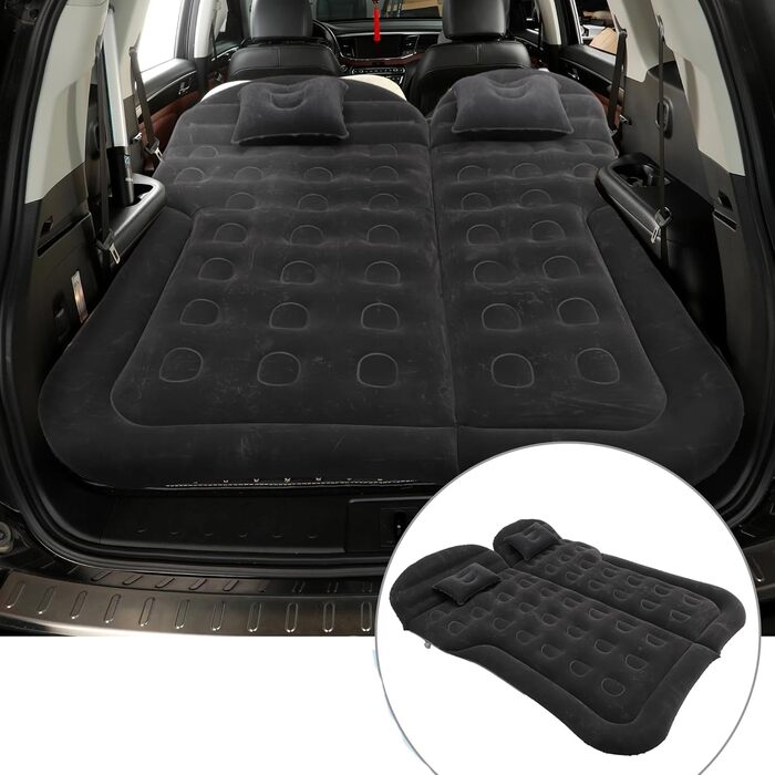 Автомобільний матрац для Dacia Duster III 2024, автомобільний матрац, автомобільне надувне ліжко, надувний автомобільний матрац, надувне автомобільне ліжко, Чорний звичайний чорний