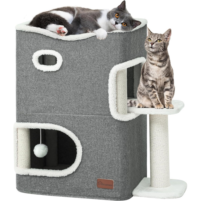 Котячий будиночок, котяче ліжко для домашніх котів, котяча бочка, котяча печера, невелика когтеточка з платформою, котячі меблі, котяче ліжко-печера, котячі печери, котячі ліжка (сірий)