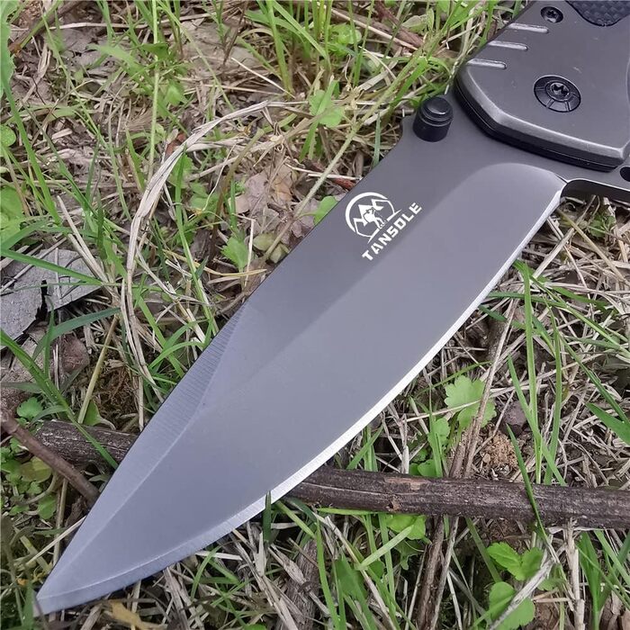 Кишеньковий ніж TANSOLE одноручний ніж з нержавіючої сталі 7Cr17Mov та рукояткою G10 для виживання на природі, кемпінгу та полюван