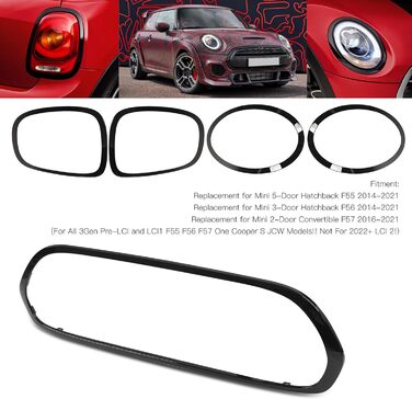 Кришка фари, KIMISS Кришка фари для Mini F55 F56 F57 One Cooper S JCW 2014 року на решітці радіатора Безель Кришка фар Обшивка Кришка фари, 56