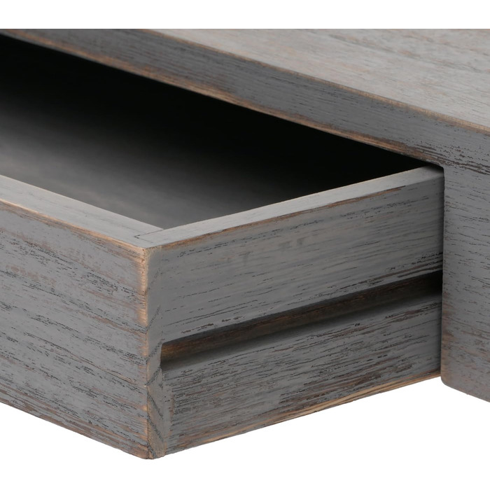 Настінна полиця Mendler HWC-H37, плаваюча полиця настінна полиця підвісна полиця, шухляда з масиву дерева 8x80x25см - сіра, пошарп