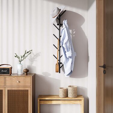 Настінна вішалка LOFTPLUS Black - 100см металева вішалка з 11 гачками, вішалка для курток, пальто, шапок, шарфів і сумок 100см чор