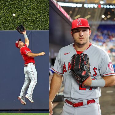 Бейсбольна рукавичка Rawlings Sure Catch Mike Trout Signature для дітей, 28 см, сітчастий дизайн, для метання правою рукою