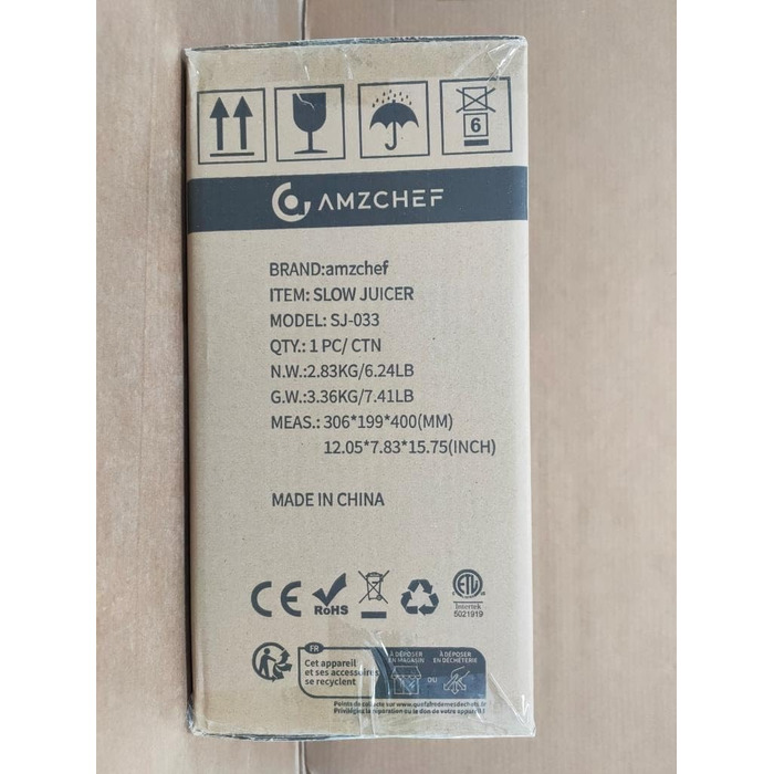 Соковижималка для цілих фруктів AMZCHEF - повільна соковижималка з великим відкриттям 80 мм - переможець тесту соковижималки для овочів і фруктів з покращеним шнеком, двошаровим фільтром, ретро-тумблером, тихим двигуном - сріблястий срібло 17,9T x 16,7 Вт