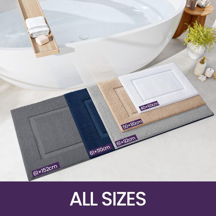Килимок для ванної кімнати 60 x 110 см, нековзний килимок для ванної кімнати, що миється, м'який килимок для ванної, килимок для в