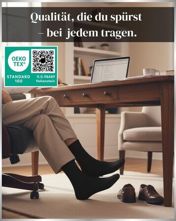 Пар чоловічих ділових шкарпеток з дихаючої бавовни, безшовних та зручних, костюмні шкарпетки (6 чорних, 2 сірих, 2 темно-синіх) розмір 43-46 6 чорних 2 темно-синіх 2 сірих, 10