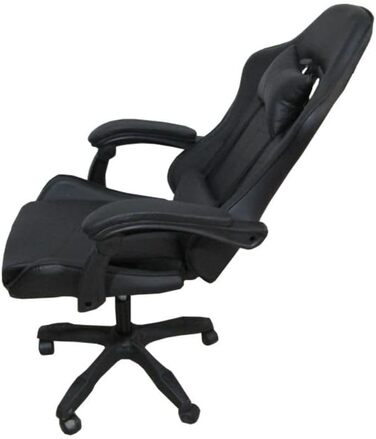 Регульоване м&39яке ігрове крісло з колесами, чорне - Kiter