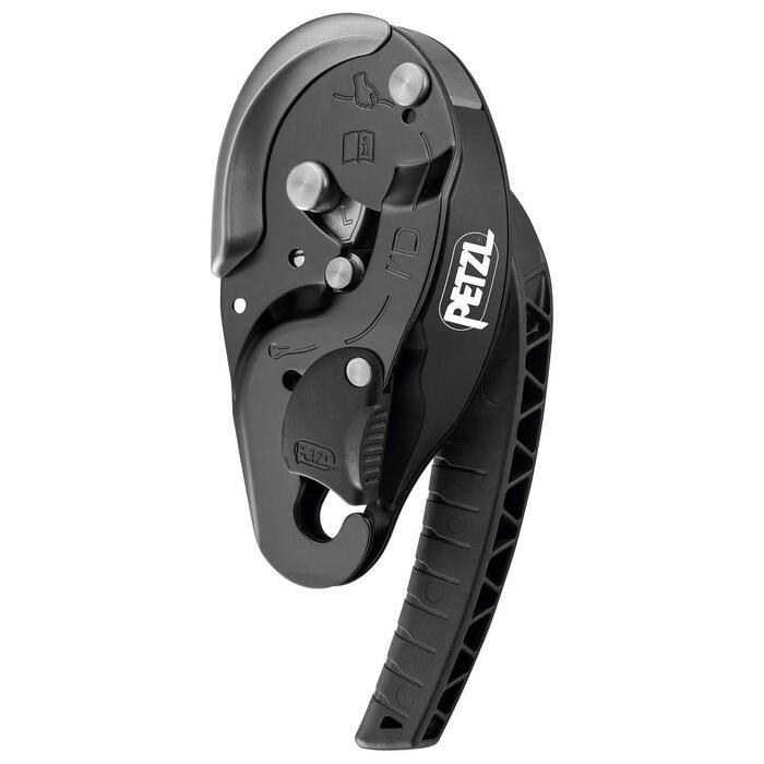 Спускний пристрій Petzl I&39D S з автоматичним гальмуванням та функцією антипаніки для роботи на висоті та мотузкового доступу, чорний, вантажопідйомність 250 кг, сумісний з мотузками від 10 до 11,5 мм, фургони, автомобілі, вантажівки