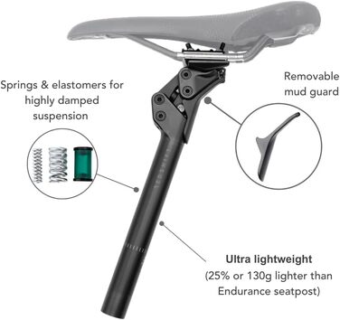 Амортизатор підсідлового штиря велосипеда Redshift ShockStop Pro V2, аксесуар для гравійного шосейного велосипеда 280 мм