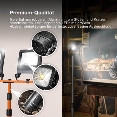 Світлодіодний прожектор Osram на штативі 2x50Вт, 4000К, сірий/темно-сірий, мережевий