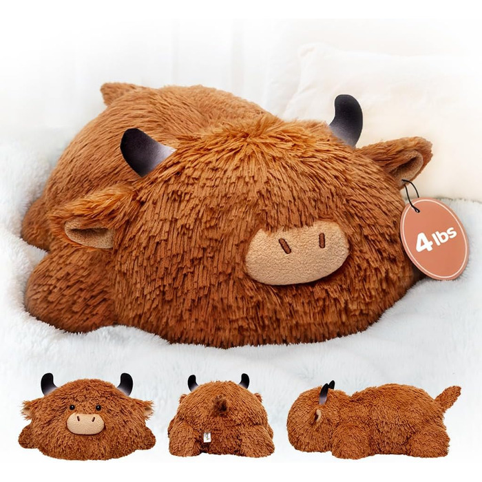 М'яка іграшка Mewaii Weighted Plush Highland Cow, 58 см, 1.8 кг