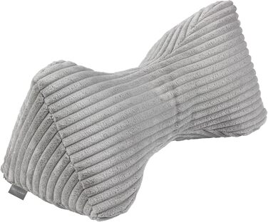 Затишна подушка для читання Traumnacht з чохлом з високоякісного вельвету Lincoln, 40 x 20 см, можна прати, сіра, сертифікована Oeko-Tex, виготовлена за німецькими стандартами якості. Сіра/Вельветова подушка для читання