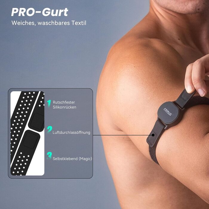 Браслет-пульсометр CYCPLUS, Bluetooth 5.1 ANT з LED-дисплеєм для відстеження серцевого ритму, водонепроникний IP67, для бігу, велоспорту, фітнесу та інших видів спорту (чорний)