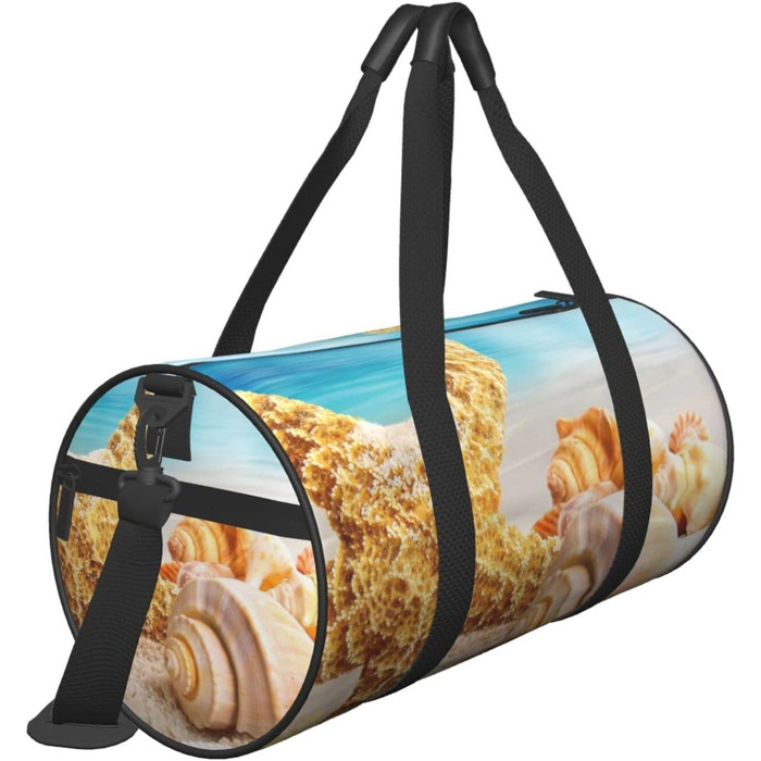 Дорожня сумка-циліндр з морським мотивом мушлі, океан, пляж - спортивна сумка для чоловіків та жінок
