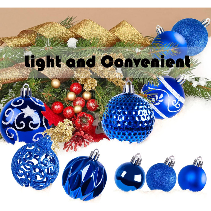 Набір ялинкових прикрас 100 предметів сині Ywlake