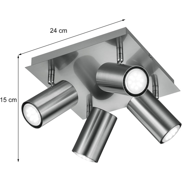 Тріо Світильники Торшер Marley 412400107, Метал Нікель матовий, ексклюзивна Лампочка GU10 (Стельовий світильник 4-полум'я)